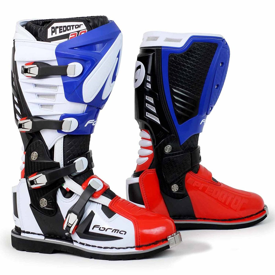 Forma Predator 2.0 White/Blue/Red Boots – Sierra Motorcycle Supply