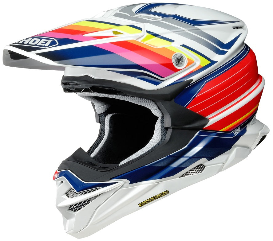 Shoei VFX-Evo Pinnacle White/Red/Blue Helmet – Sierra Motorcycle
