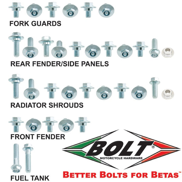 Bodywork Fasteners Bolt Hardware Beta Bodywork Fastener Upgrade Kit – Sierra Motorcycle Supply