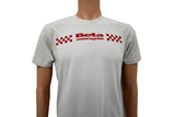 Beta Checkered Flag T-Shirt Beige
